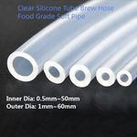 ID 0.5mm~50mm OD 1mm~60mm Clear Silicone Tube Brew Hose Food Grade Soft Pipe