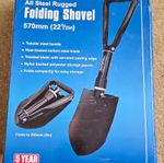 Faithfull All Steel Rugged Folding Shovel 570mm, Carbon Steel, Bag, Serrated