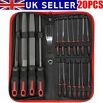 20 PCS Metal Hand & Needle File Tool Set Large & Fine Micro Steel Files Hi-Spec