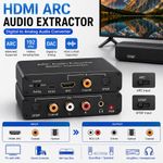 HDMI ARC Audio Extractor 192KHz DAC Converter SPDIF Optical Coaxial RCA 3.5mm UK