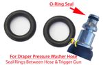 Draper Pressure Washer Quick Release Hose Male End 2 O-Ring Rubber Seals