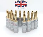 Stahlbrite High Quality Gold Plated Banana Plugs x16 HiFi Audio Speaker Audio