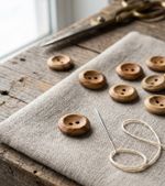 Wooden 2 Hole Buttons in Olivewood Packs of 5, 10, 20 in 14mm and 16mm