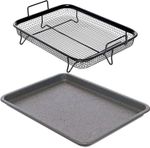 Non Stick Oven Grill Tray Elevated Ceramic Baking Tray Crisper 2pc