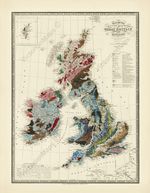 Antique geological map GREAT BRITAIN Victorian Wyld 1844 wall art print poster
