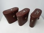 3 x Binocular Case PEUGEOT TALBOT COMPANY LIMITED CHELTENHAM FESTIVAL 1990 Brown