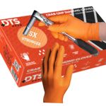 Super Strong Orange Diamond Grip Nitrile Gloves 8mil Mechanical 10 Boxes