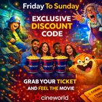 2 x Cineworld Cinema Ticket Valid: Fri Sat Sun QUICK DELIVERY - Read Description
