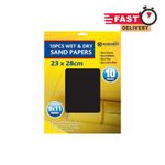 A4 Sandpaper Wet And Dry Extra Fine Very Coarse Grit High Quality Assorted 10 PK