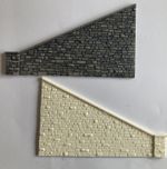 '7mm' '0 SCALE' -  PAIR of dressed stone Supporting Walls For Tunnel portals