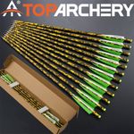 12PC Archery 20" Carbon Bolts Arrows Hunting Shooting Bolts OD 8.8mm Vanes Bolts