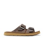 Clarks Mens Solsbury Strap Beeswax Leather Flat Sandals,Sliders