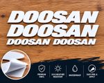 DOOSAN White Vinyl Decal Sticker Set Heavy Equipment Excavator Construction Logo