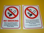 double sided window NO SMOKING sticker for taxi , van hire , commercial vehicle