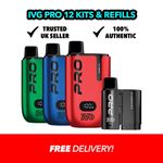 IVG Pro 12 Vape Kit & Replacement Refill Pack | 20mg | Rechargeable Vape | E-Cig