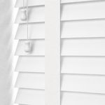 WHITE FAUX WOOD TAPED VENETIAN WOODEN BLIND - MADE TO MEASURE - 5 YEAR GUARANTEE