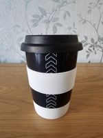 ​Official Citroen C4 Porcelain Travel Mug Cup White Black Silicone Sleeve German