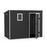 BillyOh Plastic Shed 8x5 Outdoor Garden Storage Shed Pent Oxford Grey Lockable