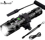 900Lumen LED Gun Flashlight Picatinny Tactical Rail Mount Switch for Hunting