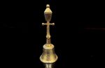 Vintage brass lamp post shape hand bell Victorian style English retro reg 926811