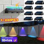 Solar Powered Door Fence Wall Light LED Outdoor Garden Patio Decorative Lamp