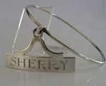 UNUSUAL STERLING SILVER SHERRY DECANTER BOTTLE COLLAR RING LABEL 1979 BARWARE