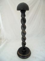 Vintage Hat / Wig Stand Turned Barley Twist Column Circular Base