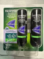 2 x Nicorette Quickmist Cool Berry Duo Mouthspray 4 x 150 Sprays Nicotine