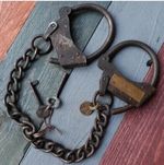 Handcuffs Cast Iron Working Handcuff With Key U.S. Postal Western Hand cuffs