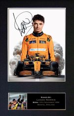 867 Lando Norris F1 Driver McLaren A4 Mounted Frame Autograph Repro Signed Photo