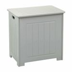 New Grey Bathroom Laundry Storage Chest Organiser Cabinet Wooden Laundry Basket