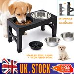 Large Dog Food Feeding Stand Station Stainless Steel Double Raised Bowls Feeding