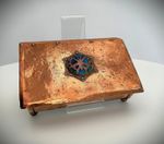 Rare Antique copper box enamelled butterfly design Arts & Crafts Movement