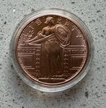1oz .999 Fine Copper Liberty Round GSM - In God We Trust Liberty Encapsulated 
