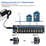 10 Channels 3V-24V DC Power Distribution Module Connector with Individual Toggle