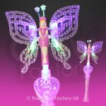 Flashing Fairy Princess Wand LED Light Up Glow Fairies With Wings