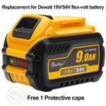 Replace For Dewalt DCB547 18V/54V XR Flexvolt 9Ah Li-ion Cordless Battery DCB546