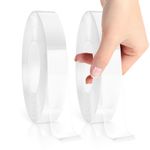 Double Sided Tape Heavy Duty 2Rolls 10 m × 2cm × 1mm Removable Strong Sticky Elf