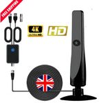 TV Aerial Digital Indoor TV Aerial with Signal Booster TV Antenna for Freeview