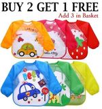 Baby Feeding Bibs Waterproof Feeding Apron Toddler Weaning Long Sleeve Kids Eat
