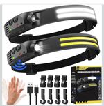 Head Torch Rechargeable,2 Pack 2000 Lumens 230° Wide Beam Super Bright Headtorch