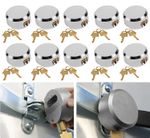 1-10X 73MM Shackleless Padlock Heavy Van Lock Door Round Concealed Lock w/ Keys