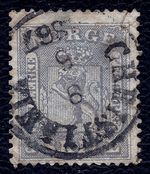 Norway 1863 3s Grey-Lilac SG13 SC 7  Michel #7  Perf 14.5x13.5 intact