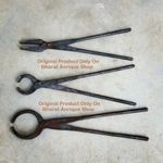 Blacksmith Tongs Set Of 3 Forge Hammer Anvil And Vise Tools Knifemaking.