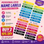 120 Personalised name labels Vinyl Stick On Name Labels school labels  stickers