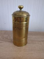 Vintage Brass Lidded Canister - WW1 Trench Art Style Tobacco Jar / Tea Caddy