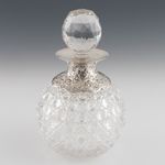 Victorian Silver and Cut Glass Scent Bottle C1890