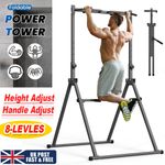 8Levels Adjustable Foldable Power Tower Station Pull Up Bar for Home Gym Workout