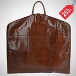 Mens Brown Leather Suit Carrier Garment Bag Travel Foldable Clothes Cover Case.