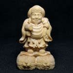 3.1 Inch Japanese Boxwood Wood Hand carved Daikokuten Immortal Statue Collection